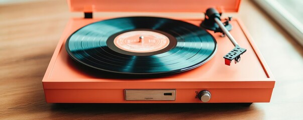 Wedding playlist displayed on a vintage record player, romantic and curated songs for the couple's big day, retro music-themed wedding