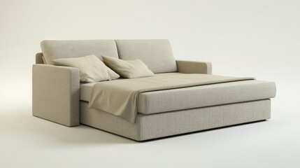 3D rendering of a versatile sofa bed design