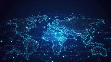 Europe Data Visualization: Futuristic Map Infographic for Cyber Security Network Concept