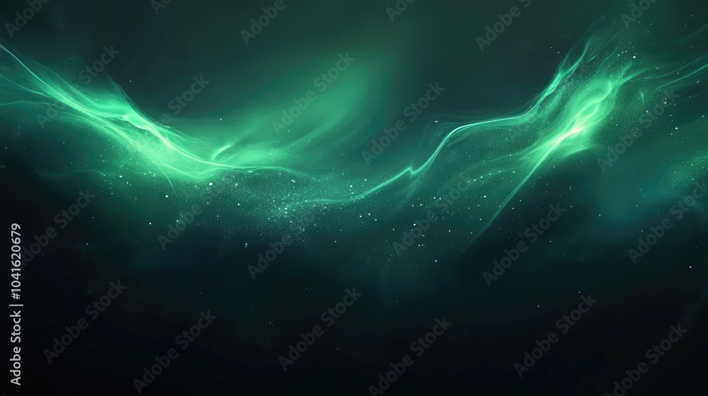 Poster dark green gray glowing abstract gradient on a textured dark background featuring a luminous effect 