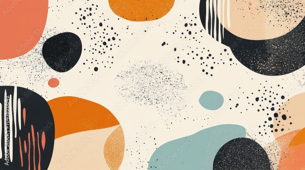 Poster abstract composition featuring soft shapes in a creative arrangement minimalist pattern design templ