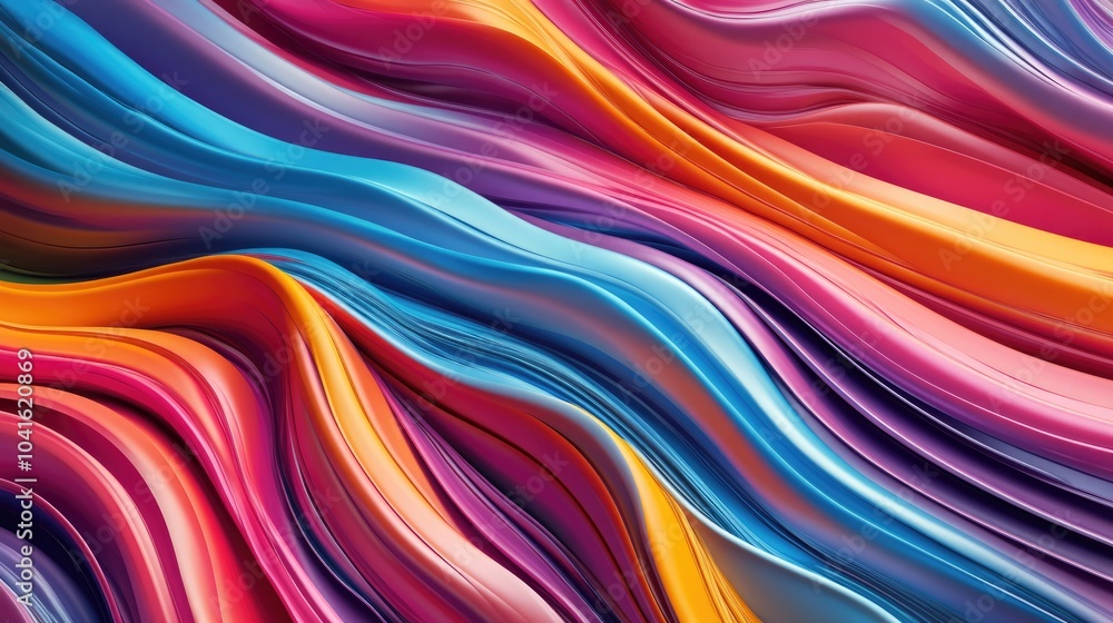 Poster vibrant wavy striped patterns ideal for backgrounds and design elements