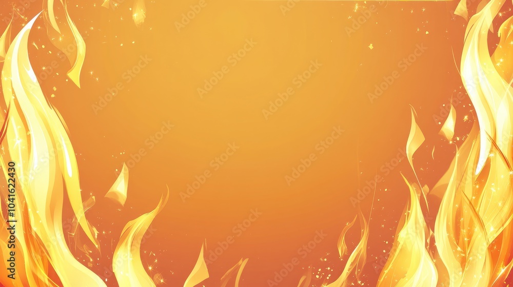 Poster light gold fire png sparkle frame with gradient transparent flame effects glow and magic overlay pat