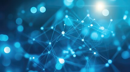 Concept of Big Data Abstract representation of neural networks with interconnected nodes on a blue backdrop A technological illustration relating to artificial intelligence and neural connections