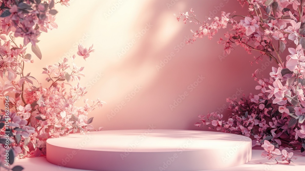 Poster subtle botanical backdrop with wall shadow trendy frame cover card postcard display pedestal stand s