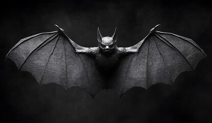Naklejka premium Bat with wings spread wide displaying its majestic wingspan