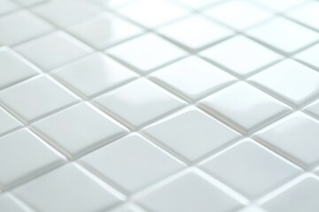 Glossy White Bathroom Tile Close-up Image