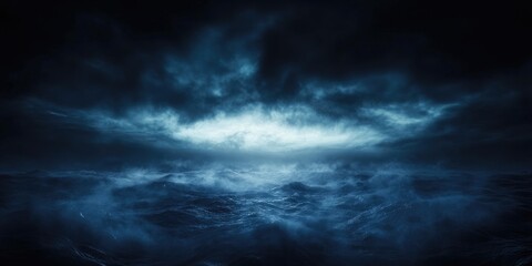 Scenic coastal landscape of a dark-hued sea, Coastal landscape with dark sea waters