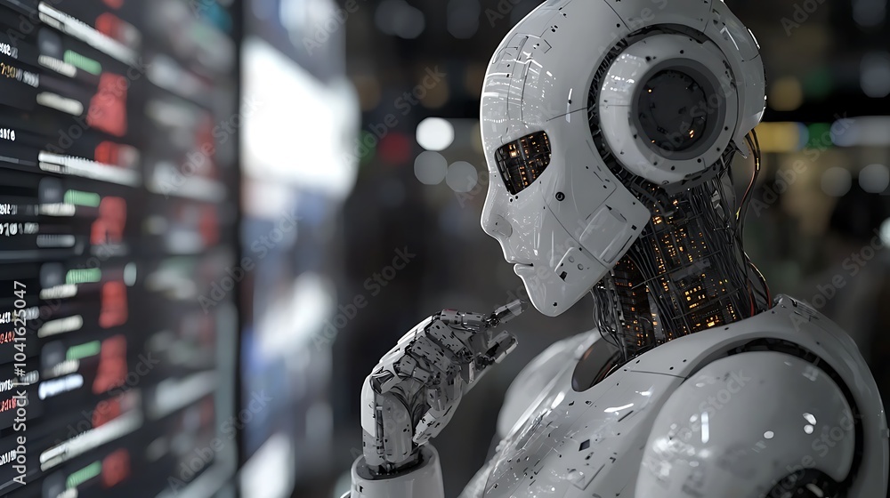 Fototapete Exploring the intersection of artificial intelligence and algorithmic trading a futuristic perspective on robots enhancing financial markets