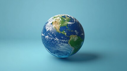 Blue planet Earth in 3D cartoon rendering Illustration representing homeworld ecology and science