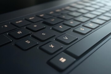 Close-Up of a Modern Keyboard with Soft Lighting