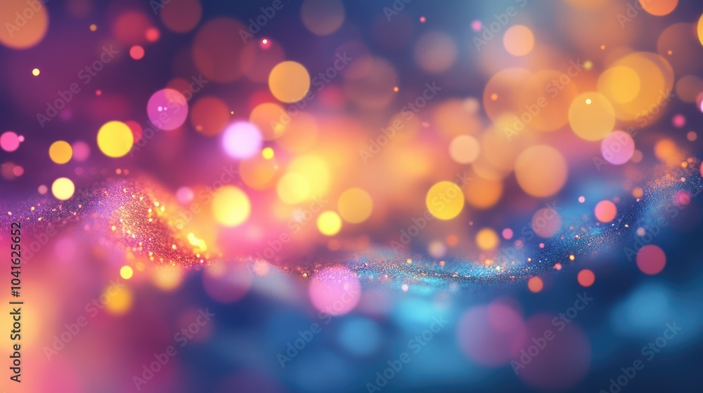 Poster abstract texture with 3d cartoon rendering and light bokeh background
