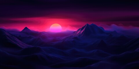 Fototapeta premium Mountain sunrise at dawn, Mountain sunrise scene at dawn