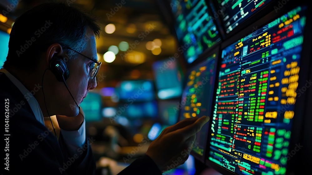 Fototapete Visualizing high-frequency trading unleashing speed and efficiency in financial markets through advanced technology and data analytics