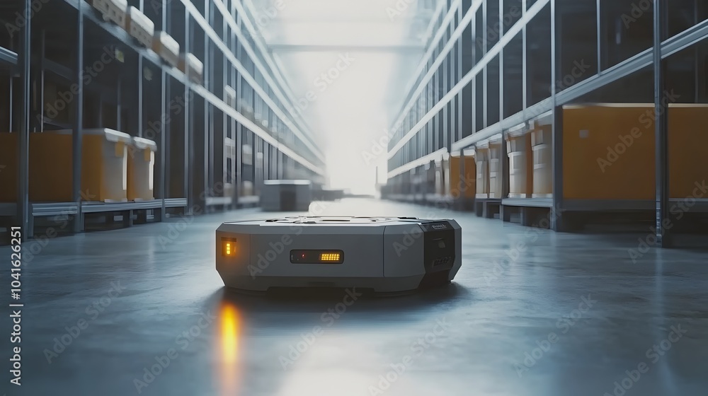 Aufkleber automated warehouse robots transporting goods for efficient futuristic logistics