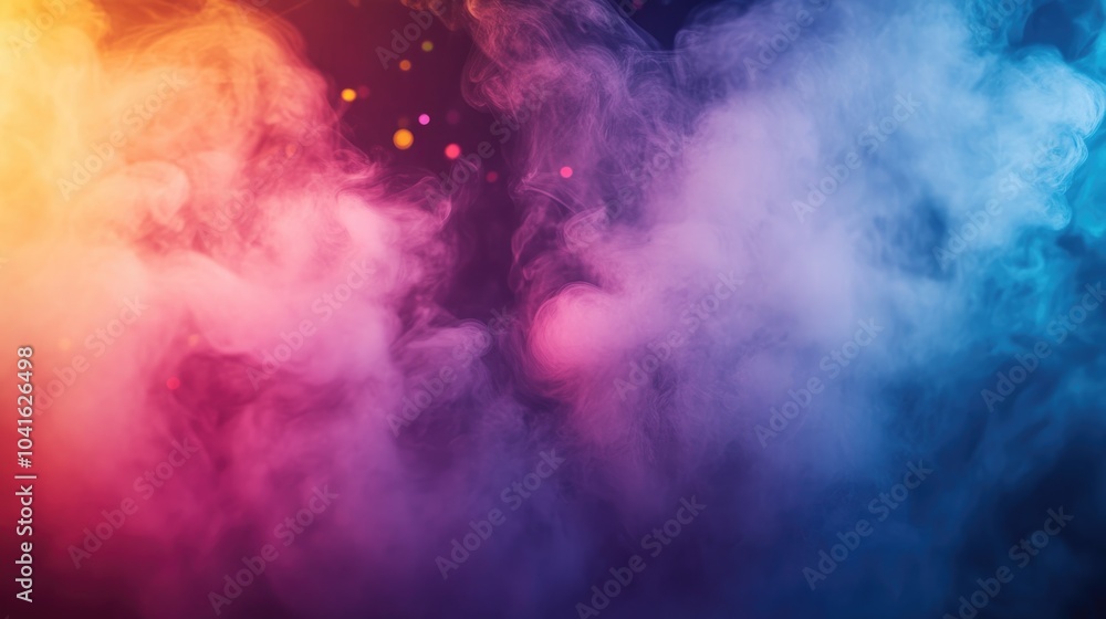 Poster vibrant abstract background featuring a dynamic explosion of colorful smoke showcasing a blend of hu