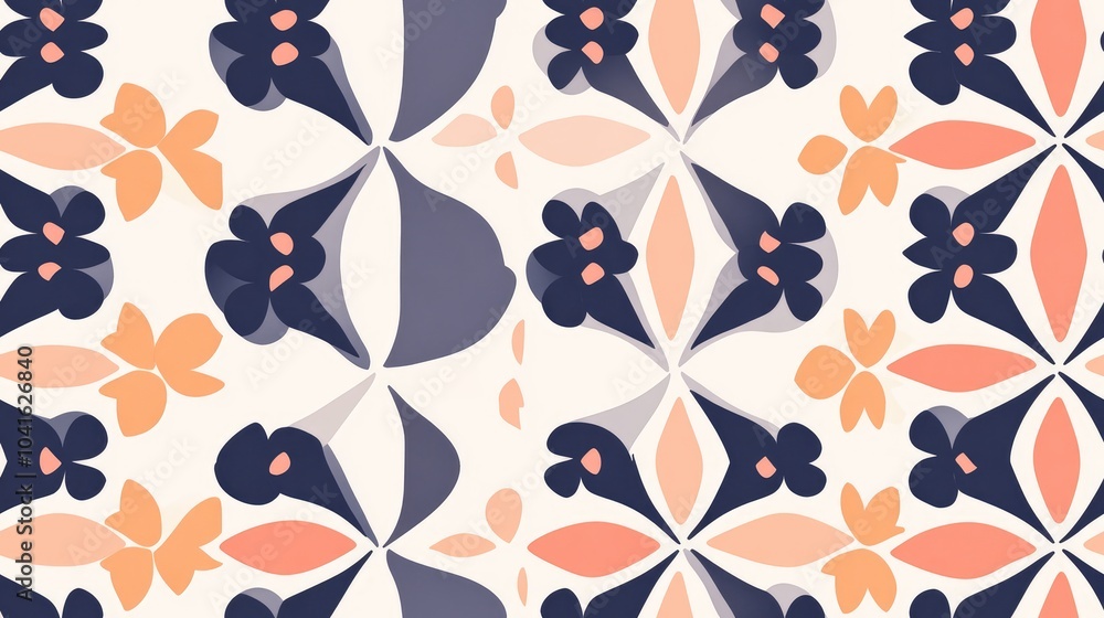 Poster seamless geometric pattern created from repetitive simple shapes raster illustration suitable for in