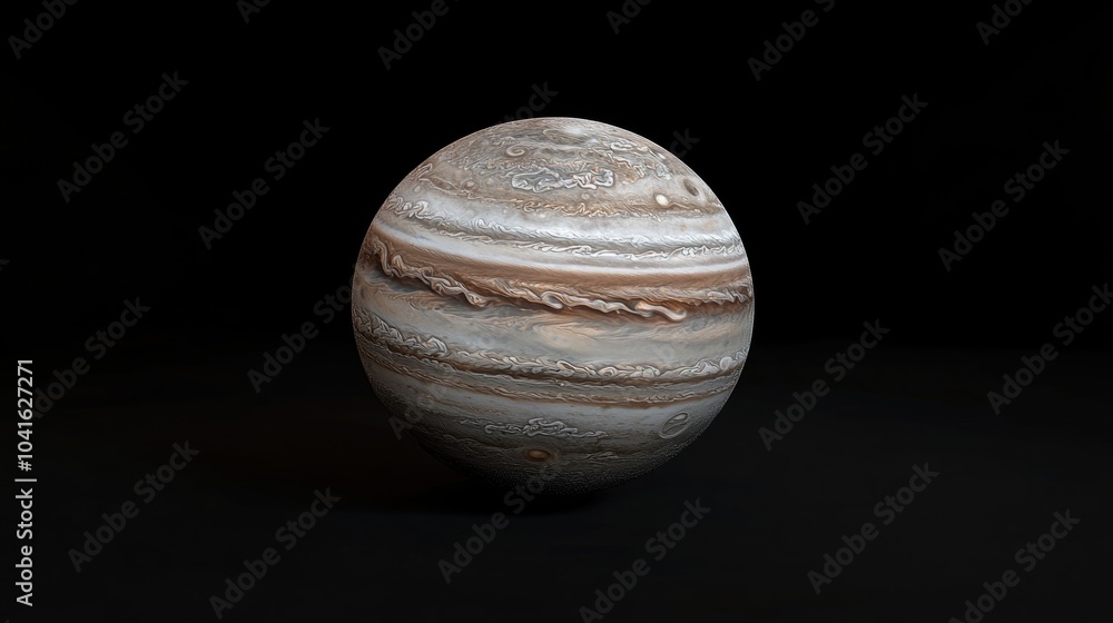 Poster cartoon rendering in 3d of jupiter as seen from space