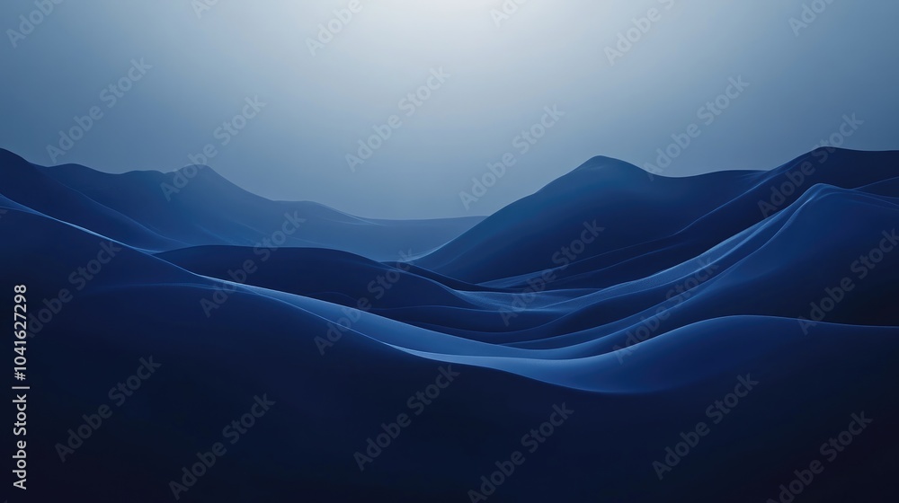 Poster abstract dark blue background with deep sea and navy blue 3d rendering mysterious color gradient ill