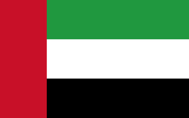 National flag of U.A.E.. Vector illustration.