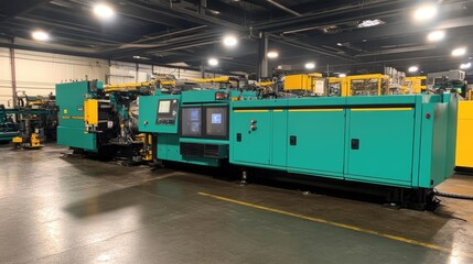 Naklejka premium Industrial Machinery in Modern Warehouse Setting