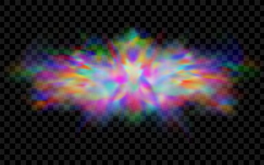 Background of an explosion of colorful smoke clouds.Multicolor fog with blue and yellow particles.Explosions of color powder.