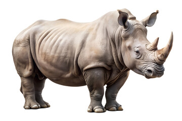 Fototapeta premium Rhinoceros on Transparent Background. PNG.