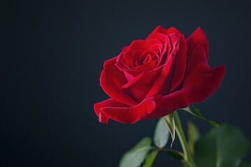 Beautiful Red Rose with Dark Background