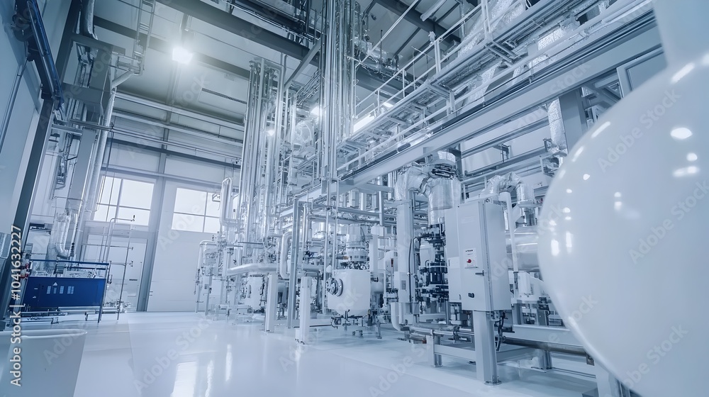 Poster high-tech fuel processing unit with advanced machinery and precise
