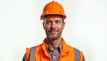 Confident Construction Worker in Safety Gear Reflecting Professionalism and Commitment to Workplace Safety