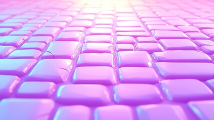 Obraz premium Vibrant Cartoon Cobblestone Path, a whimsical walkway with bold colors and striking shadows, inviting exploration through a fantastical landscape filled with charm.