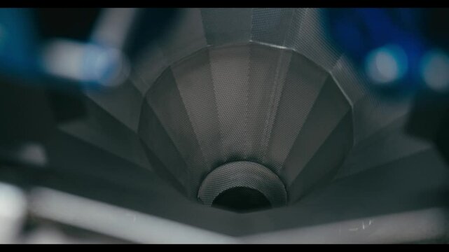 Frozen fries being made and transported in a factory