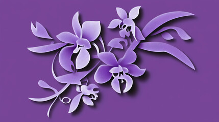 Dendrobium Orchids logo 3d vector paper cute
