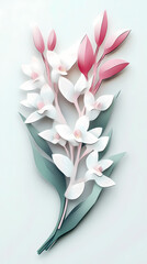 Dendrobium Orchids logo 3d vector paper cute
