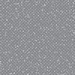 Winter Snowflakes Falling on Transparent Background for Christmas Design .Vector