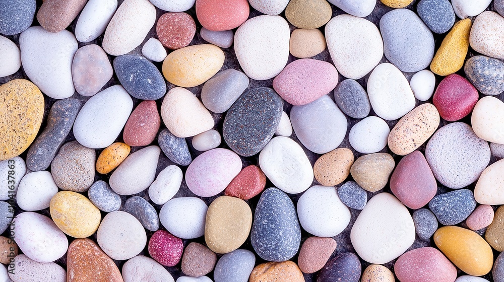 Aufkleber colorful cobblestone pathway featuring a lively arrangement of multicolored stones, creating a visua