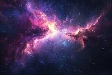 Colorful Cosmic Nebula in Deep Space