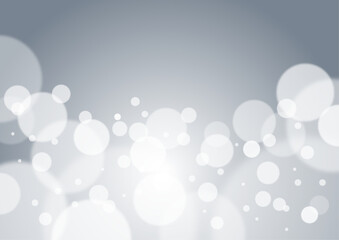 シルバーのグラデーションにキラキラしたシャボンボケの背景