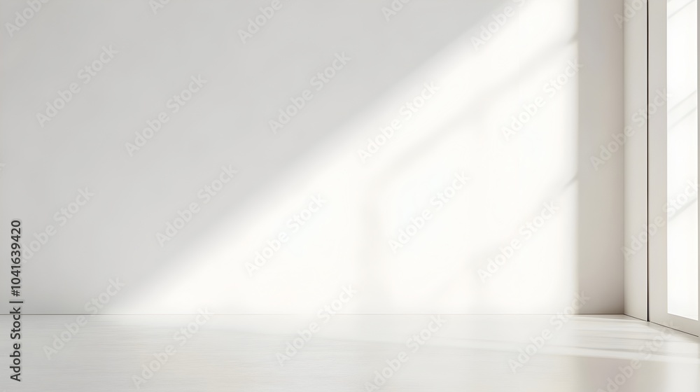 Poster clean white minimalist background with soft edge shadows providing ample copy space