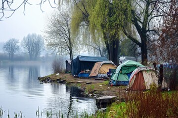 Homeless camp under bridge two 