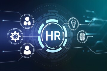 Obraz premium Digital HR Transformation Streamlining Human Resource Management and Workforce Development