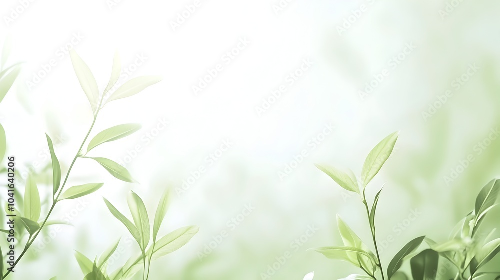 Poster soft green gradient nature-inspired calming background with plenty of space for text