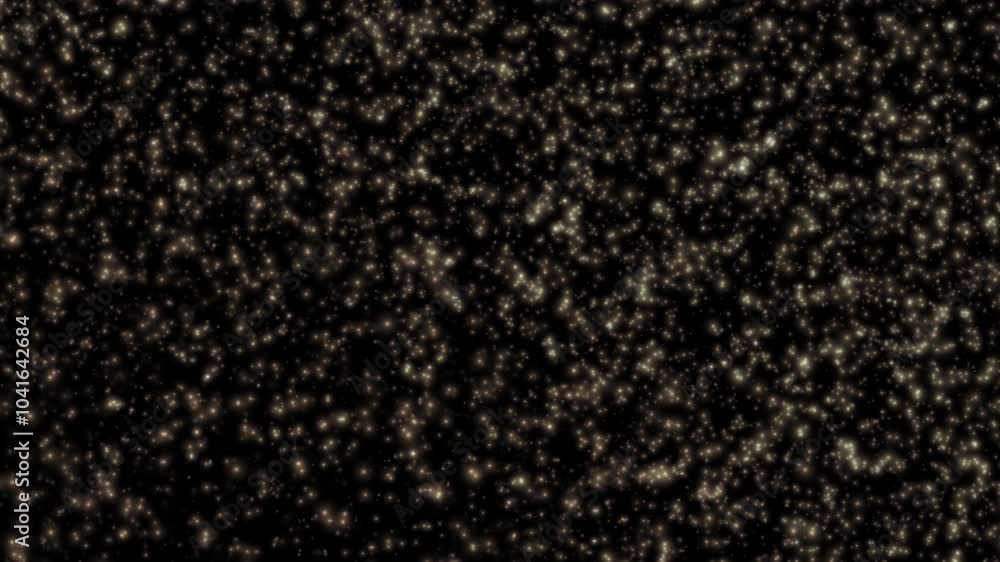 Poster beautiful loop abstract falling flickering glitter white gold particles animation on black abstract 