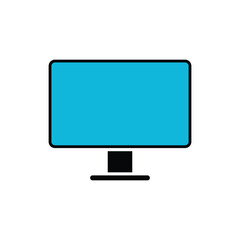 Monitor icon logo design template isolated illustration