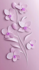 Dendrobium Orchids logo 3d vector paper cute