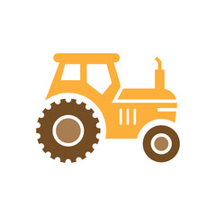 Tractor icon logo design template isolated illustration