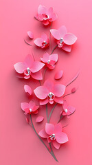 Dendrobium Orchids logo 3d vector paper cute