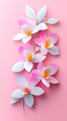 Fototapeta premium Dendrobium Orchids logo 3d vector paper cute