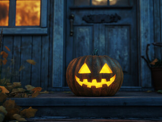 Obraz premium Halloween - dynia lampion - halloween pumpkin