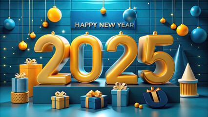 4K PNG New Year's Eve Themed 2025 